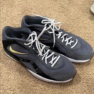 Nike Gray and Black Sneakers with Gold/Yellow Accent